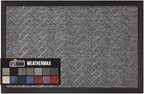 GORILLA GRIP 100% Waterproof All-Season WeatherMax Doormat, 72x24, Durable Natural Rubber, Stain and Fade Resistant, Low Profile, Indoor Outdoor Door Mats, Easy Clean Patio Entrance Mat, Steel Chevron