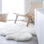 Real Sheepskin Rug 4x6 ft | Sheepskin Rugs for Living Room and Sofa | Bedside Rugs for Bedrooms | Large Fluffy Rug is Breathable & Heat-regulating in Color White