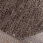 Hand Knotted Loom Wool ECO-Friendly Area Rugs - 8'x8', Octagon, Brown Color, Solid Plain Design, High Pile Thick Handmade Anti Skid Area Rugs for Living Room, Bed Room (L00111)