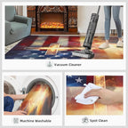 4x6 American Flag Cafe Rug - Stars Stripes Rugs for Bedroom Aesthetic, Independence Day Soft Comfortable Non-Slip for Offie Bedroom Study Boy Girl Room Hotel Dorm