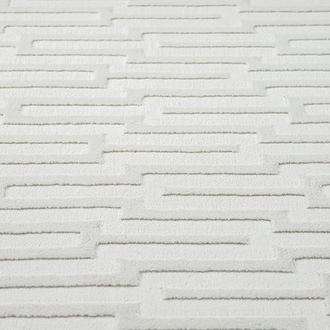Abani Cream Area Rug for Living Room, Bedroom -Geometric Pattern - 6 x 9 -Durable & Easy to Clean