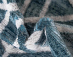 Rugs.com Lattice Trellis Collection Rug – 10 Ft Runner Blue Low-Pile Rug Perfect for Hallways, Entryways