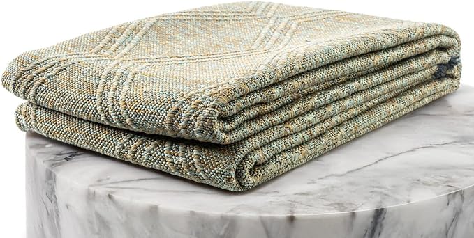 LUXE WEAVERS Modern Farmhouse Green 6x9 Washable Area Rug, Anti-Slip Diamond Pattern Carpet
