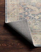 Loloi Hathaway Collection HTH-02 Denim/Multi 5'-0" x 7'-6", .25" Thick Area Rug, Soft, Durable, Printed, Modern, Low Pile, Non-Shedding, Easy Clean, Living Room Rug