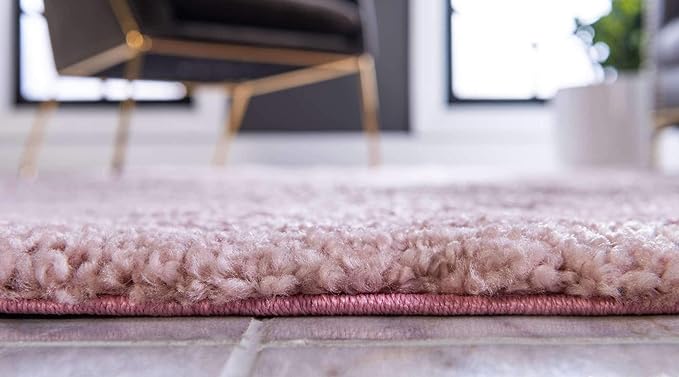 Unique Loom Solo Collection Area Rug - Calabasas (10' x 13' Rectangle, Pink)