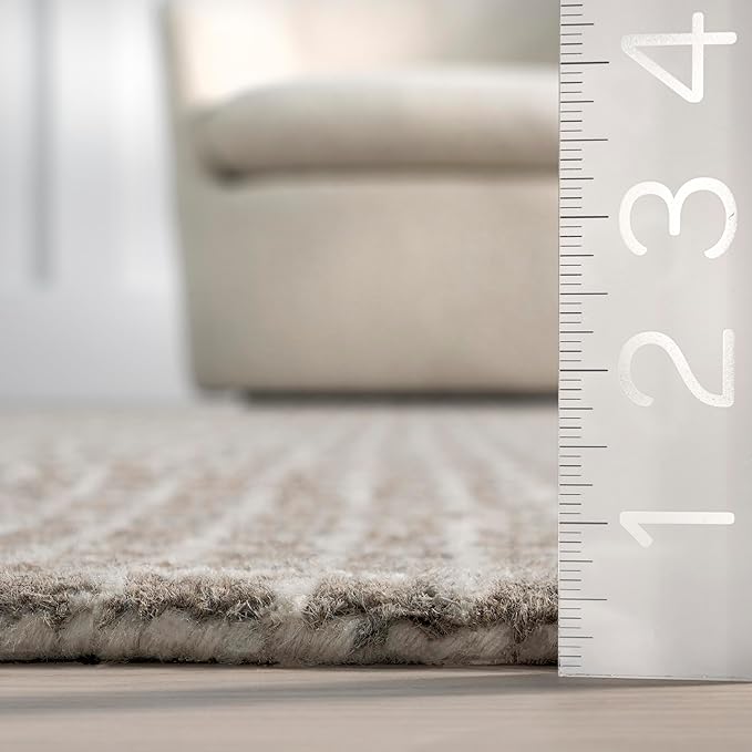 Rugs USA Melrose Grey, 3' x 5', Handmade, Wool & Cotton, Soft and Cozy, High Traffic, Stain Resistant, Easy Clean, Durable Area Rug for Bedroom, Living Room, Dining Space, Den, Entryway