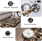 Rustic Cabin Wildlife Long Runner Rug 2x6 Throw Rug,Buffalo Plaid Bear Moose Deer Country,Vintage Area Rug Washable Hallway Rugs Non-Slip Floor Carpet Runner for Bedroom Laundry Room Entrance Door Mat