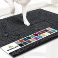 Muddy Mat® | Super Absorbent Door Mat Indoor, Microfiber Quick Dry Chenille Entryway Rug, Non-Slip Front Door Mat, Indoor Mats for Entryway, Machine Washable Pet Rug, Charcoal 24" x 96"