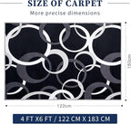 YIHOUSE 4x6 Ft Area Rugs, Concentric Circle Washable Rug, Black and White Geometric Design Rug for Small Living Room, Bedroom, Laundry Room, Entryway, Indoor Home Decor, Nonslip Non-Shedding