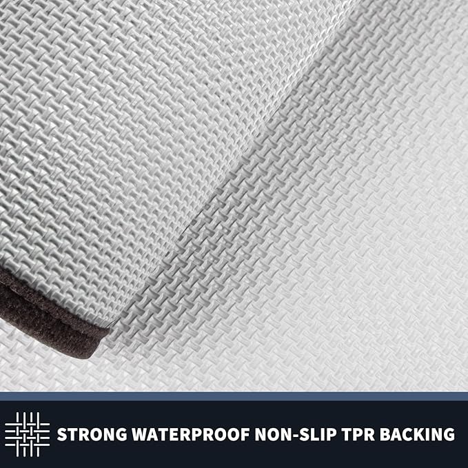 PURRUGS Dirt Trapping Door Mat 32" x 84", Non-Slip/Skid Machine Washable Entryway Rug, Shoes Scraper, Throw Rug, Super Absorbent Area Rug for Muddy Wet Shoes and Paws, Grayish Brown & Coffee