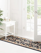 Unique Loom Sialk Hill Collection Area Rug - Washington (2' 7" x 10' Runner Navy Blue/Cream)