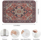 Old Carpet Texture Bathroom Mat Rugs Abstract Ornament Milky Blue Microfiber Faux Cashmere Thick Plush Bath Mat Non-Slip Water Absorbent Bath Carpet for Bathtub Bathroom Floor Tub 20 x 30 Inch
