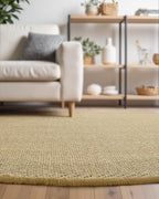 DEXI Round Sisal Rug Natural Fiber 5x5, Braided Woven Area Rugs No Shed, Soft Neutral Rustic Carpet Mat for Indoor Outdoor Patio Dining Living Room Bedroom Farmhouse, 5ft, Natural