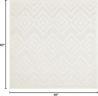 Nourison Home Versatile Ivory White 5' x Square Area Rug - Easy Clean, Non Shedding, Bed Room, Living Room, Dining Room, Kitchen (5' x Square)