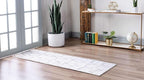 Unique Loom Trellis Frieze Collection Area Rug - Geometric (2' x 8' 8" Runner, Ivory/ Gray)