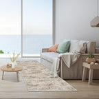 Washable Runner Rugs for Entryway 2x6 Non-Slip Low Pile Vintage Runners for Bedside Hallways Beige