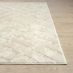 Abani Terra Cream Area Rug for Living Room, Bedroom - Rustic Modern Pattern - 6' x 9' - Durable & Easy to Clean