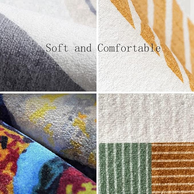 Vintage Boho Area Rugs Multicolor Ethnic Style Geometric Splicing Carpets Bedroom Living Room Kitchen Floor Mats Indoor Outdoor Non-Shedding Runner Rug Home Décor Carpet 5' X 8'