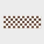 EVERGRACE Checkered Plaid Area Rug 2x6, Soft Fuzzy Faux Wool Rugs Washable Anti Slip Rugs Long Runner Rug for Entryway Bedroom Living Room Hallway Dining Room and Laundry, Dark Brown and White