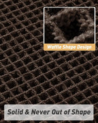 AMOAMI Upgraded Waffle Bath Mat, Super Absorbent Non Slip Bath Mats for Bathroom Floor, Machine Washable Bathroom Rugs with Tassels, Rubber Backed Bathroom Mats, Ultra Soft, 17" x 24", Chocolate