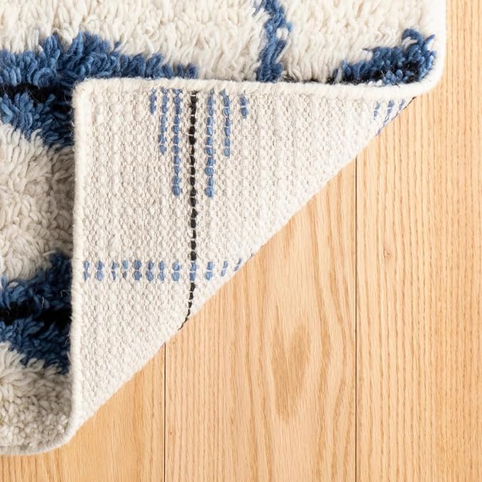Dash & Albert Noma Indigo Handwoven Wool Rug, 2 X 3 Feet, Blue Geometric Pattern