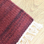 Rugsotic Carpets Hand Woven Flat Weave Kilim Wool 3'x5' Area Rug Solid Dark Red D00111