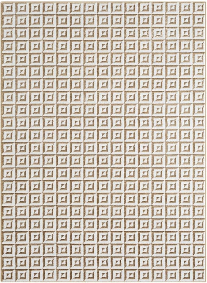LUXE WEAVERS Geometric Greek Pattern Area Rug, Gold, 6'X9'