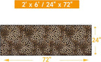 Leopard Rug 2x6 Runner Rug Washable Kitchen Runner Non-Slip Soft Modern Print Faux Wool Carpet for Hallway Indoor Entryway（2x6ft,Brown）