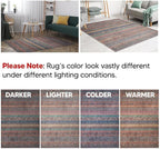 Keen Home Design 9x12 Rug - Machine Washable Area Rug with Non-Slip Backing, Ideal for Living Room, Dining Room, Bedroom - Vintage, Easy Clean, Durable, Low Pile Rug - (9' x 12')