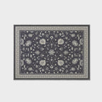 EVERGRACE Area Rugs for Living Room 5x7, Boho Floral Faux Wool Indoor Outdoor Rugs, Washable Rugs for Bedroom Dining Room Entryway Kitchen, Low Pile Floor Mat Carpet for Home Decor, Ebony Black