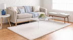 Unique Loom Davos Shag Collection Area Rug - Solid (6' 1" x 9' Rectangle, White/ Ivory)