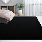 Large Area Rugs for Living Room Bedroom, 6x9 Feet Black Rug, Minimalist Modern Shag Rug, Soft Thick Comfy Memory Foam Indoor Carpet, Non-Slip Washable Rug for Boys Girls Dorm Nursery Room Home Decor