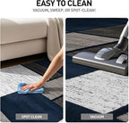 Rugshop Modern Geometric Boxes Navy Area Rug, Carpet with Jute Backing for Living Room, Large Bedroom, or Open Spaces, 9' x 12'