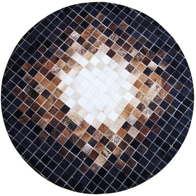 Round Ethnic Rug for Living Room | Handcrafted Designer Floor Carpet with Central Mandala Pattern | Traditional Decorative Area Mat for Home Décor(Brown_6x6)