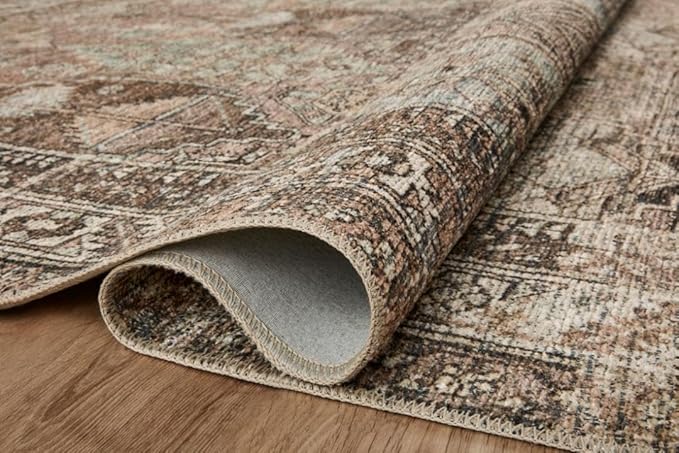 Loloi Amber Lewis Billie Collection, Clay & Sage 2'-0" x 5'-0" Area Rug – Antique & Distressed Accent Rugs for Living Room, Bedroom, Entryway & Hallway, No Shed High Traffic Area Home Decor Rug