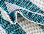 Unique Loom Outdoor Striped Collection Area Rug - Striped (7' 1" x 10' Rectangle, Teal/Ivory)
