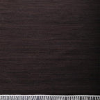 Rugsotic Carpets Hand Woven Flat Weave Kilim Wool ECO-Friendly Area Rugs - 8'x8', Square Shape, Dark Brown Color, Solid Plain Design, Low Pile Handmade Rugs for Living Room, Bed Room (D00111)