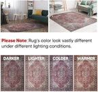 Keen Home Design 8x10 Rug - Machine Washable Area Rug with Non-Slip Backing, Ideal for Living Room, Dining Room, Bedroom - Vintage, Easy Clean, Durable, Low Pile Rug - (8' x 10')