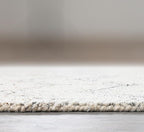 Modern Herringbone Chevron Collection Handcrafted Wool Area Rug - Durable, Zigzag Pattern, for High Traffic, Contemporary Design for Living Room, Bedroom, Dining Room Decor (Ivory-Multi, 5' x 7')