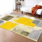 Yellow Rectangular Area Rugs for Living Room Bedroom 2.8 x 5 ft Abstract Paint Texture Modern Art Non-Shedding Soft Low Pile Rug Non Slip Washable Rug for Nursery Entryway Playroom