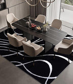 YIHOUSE Black Modern Area Rug 5x7,Abstract Rugs for Bedroom,Black and White Geometric Rug,Minimalist Striped Rug,Dark Washable Area Rugs 5x7 Non Slip Throw Rugs for Bedroom，Office