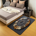 Round Guitar Area Rug 3x5 Musical Instruments Rugs for Living Room | Music Notes Modern Rock Washable Rug, Grunge Hip Hop Carpet Indoor Floor Mat