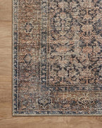 Loloi Amber Lewis Billie Collection, Ink & Salmon 6'-0" x 9'-0" Area Rug – Antique & Distressed Accent Rugs for Living Room, Bedroom, Entryway & Hallway, No Shed High Traffic Area Home Decor Rug