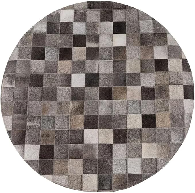 Round Area Rug – Soft Modern Carpet for Living Room, Bedroom, Entryway – Non-Slip Durable Floor Mat for Home Décor (Grey_8X8)