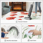 Little Red Flower Rugs for Bedroom - 4x6 Area Rug - Abstract 3D Flowers Rugs for Living Room, Modern Simple Art Rug, Non-Slip Washable Home Decor Carpet