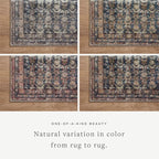 Loloi Amber Lewis Billie Collection, Ocean & Brick 7'-6" x 9'-6" Area Rug – Antique & Distressed Accent Rugs for Living Room, Bedroom, Entryway & Hallway, No Shed High Traffic Area Home Decor Rug