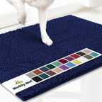 Muddy Mat® | Super Absorbent Door Mat Indoor, Microfiber Quick Dry Chenille Entryway Rug, Non-Slip Front Door Mat, Indoor Mats for Entryway, Machine Washable Pet Rug, Navy Blue XXXL 72"X48"