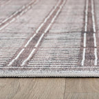 Rugshop Bohemian Stripe Lines Washable Non Slip Area Rug 5' x 7' Brown