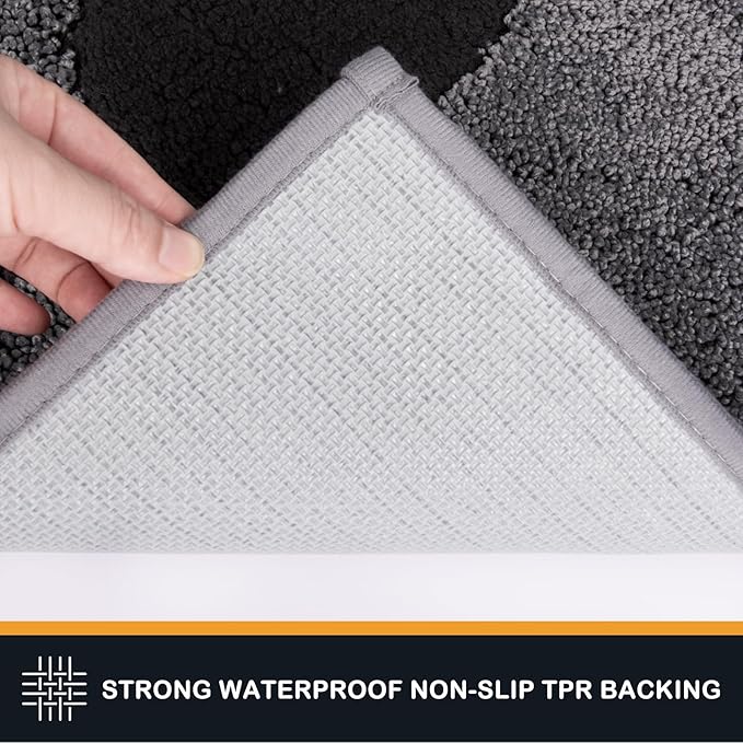 PURRUGS Dirt Trapping Door Mat 20" x 31.5", Non-Skid/Slip Machine Washable Microfiber Entryway Rug, Dog Doormat, Super Absorbent Welcome Mat for Muddy Wet Shoes and Paws, Grey
