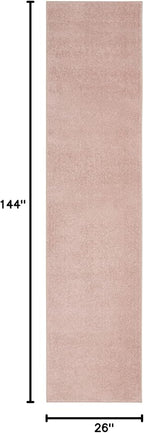 Nourison Home Nourison Essentials Pink 2'2" x 12' Area Rug - Easy Clean, Non Shedding, Bed Room, Living Room, Dining Room, Kitchen (12' Runner)
